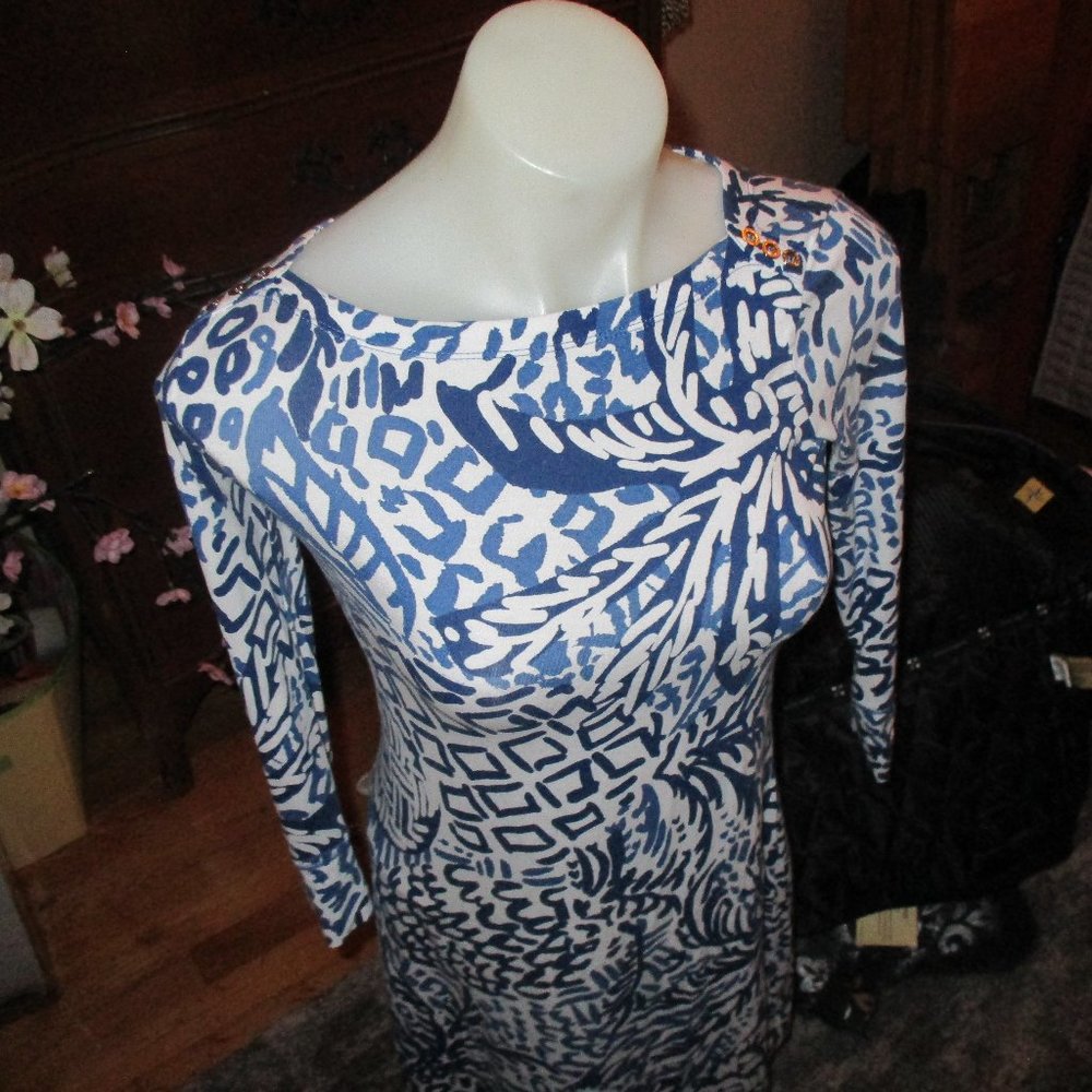 LILLY PULITZIER XXS DRESS BLUE  WORN ONCE